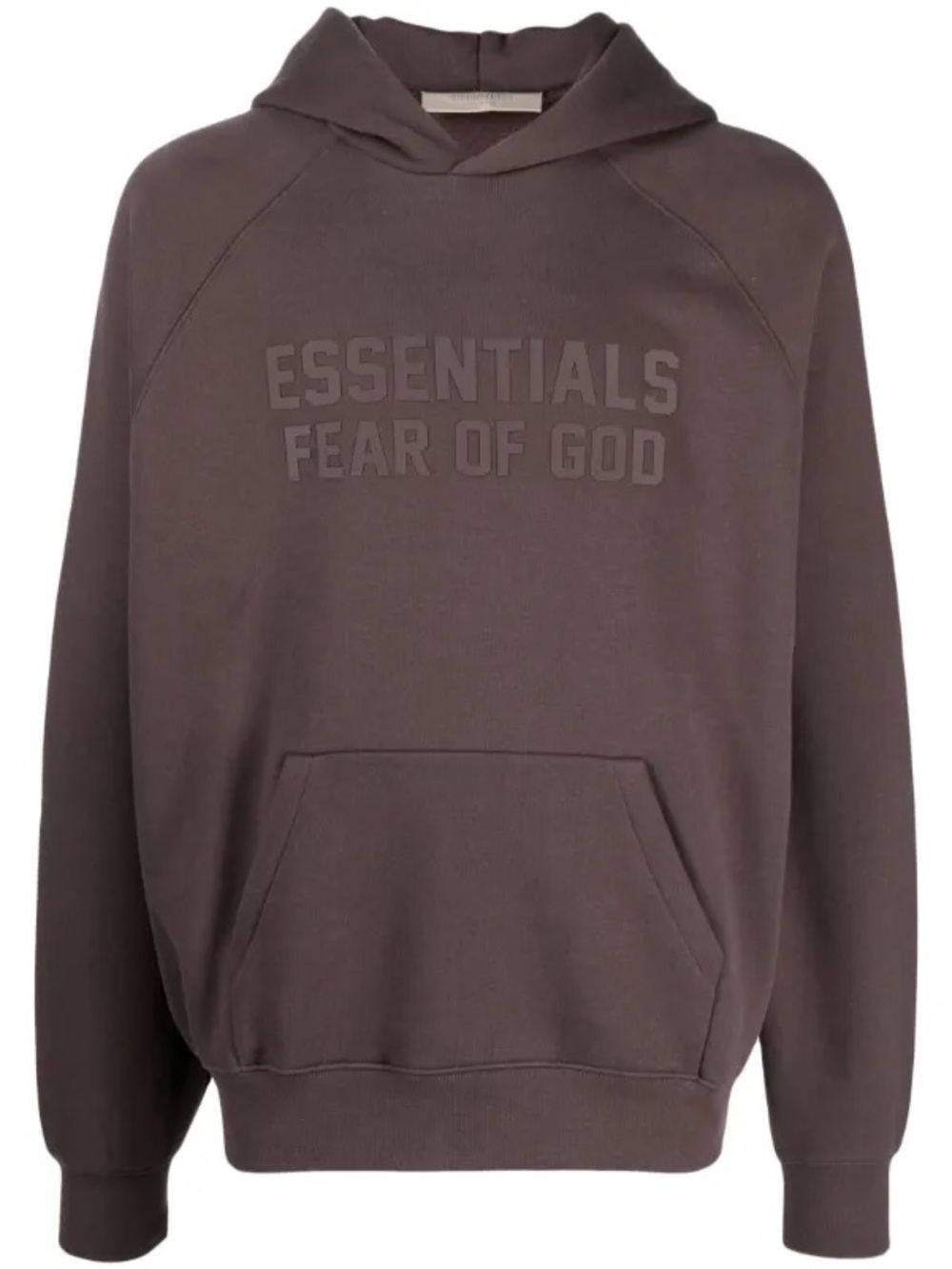 Fear of God Essentials Charcoal Brown Logo Hoodie